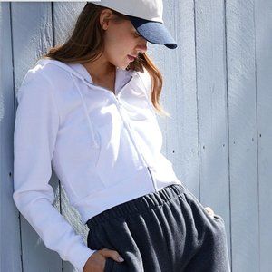 Brandy Melville cropped zip up hoodie